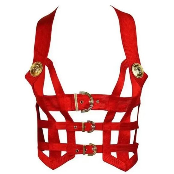 Versace Tops - Gianni Versace Vintage Red Strap Top